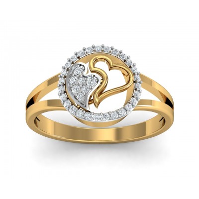 Samra Diamond Hearts Gold Ring